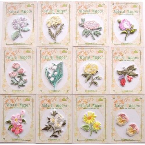 10pcs/lot Small Flower Floral Embroidery Patches Jacket Jean Backpack Clothing Decoration Card Gift Iron Heat Transfer Applique