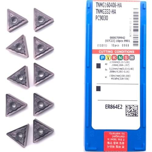 10PCS TNMG160408 HA PC9030 Inserts Original High Quality TNMG160404 External Turning Tool Carbide Insert For Stainless Steel
