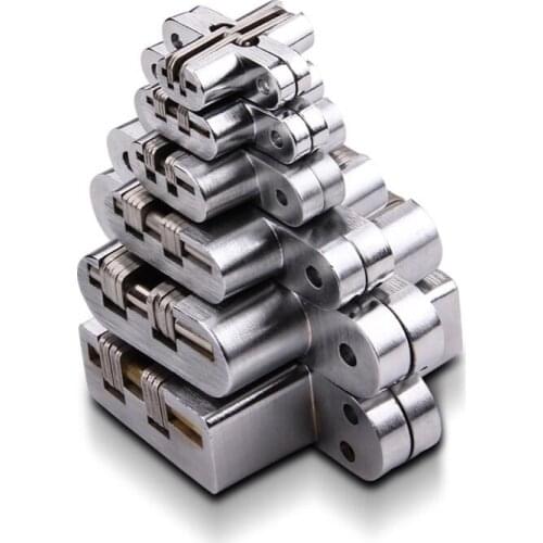 2PCS 304 Stainless Steel Hidden Hinges Seven Size Invisible Concealed Folding Door Hinge For Kitchen Furniture Hardware