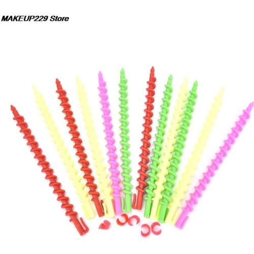 26PCS Plastic Styling Hair Rollers Curler Magic Spiral Perm Rod Bars Salon Hairdressing Tools Baber Rotating Screw
