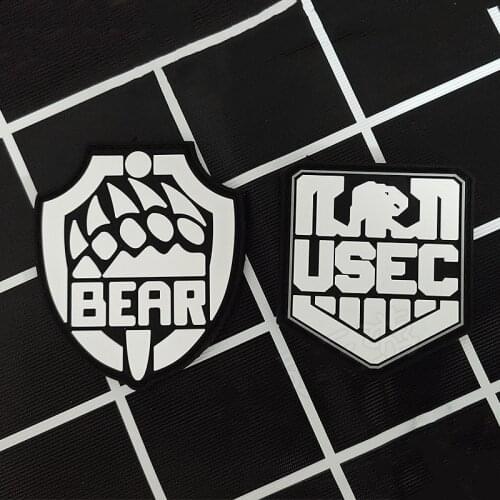 BEAR USEC Team Chapter 3D PVC Patches Russian Escape Around Tarkov Surrounding Camp Tactical Emblem Appliques Badges For Clothes