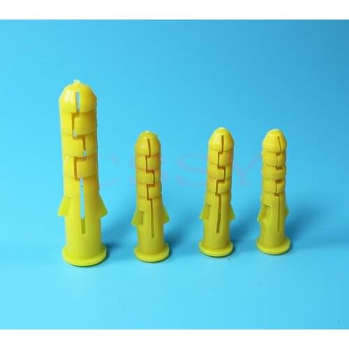 500pcs expand nails cable Expansion bolt plastic plug yellow fish cable nails