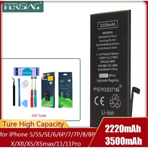 FERISING Battery For iPhone 6s 6 s 5s SE 7 8 Plus X XR XS Max 11 Pro Original High Capacity Bateria For iPhone 6Plus 7Plus 8Plus