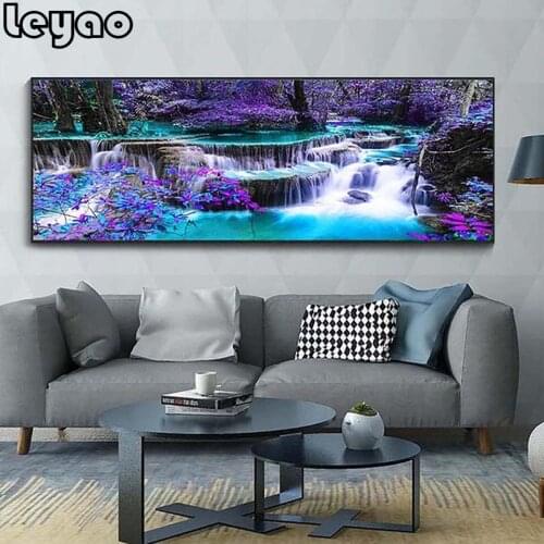 DIY diamond embroidery beautiful waterfall tree full square round diamond painting cross stitch kit mosaic sticker large decor