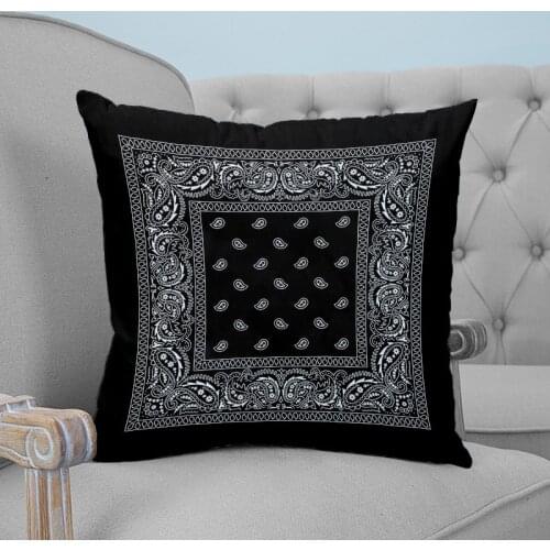 Bandana Pattern Printed Throw Pillow Case Plush fabric Pillowcase Home Decorative Pillow Hot