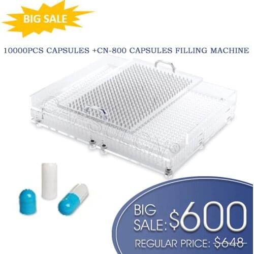 BIG Price!CN-800 capsule filling machine with 10000 pcs separated Size 0 multiple colours Gelatin Capsules