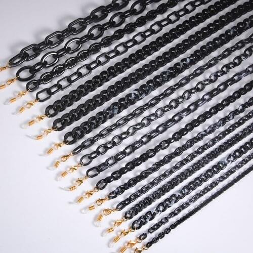 Acrylic Sunglasses Chain Women Men Anti Slip Reading Glasses Eyewears Black Mask Lanyard Hanging Neck Holder Eyeglasses Strap