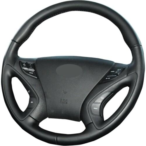 Car Steering Wheel Cover For Hyundai Sonata 8 2011 2012 2013 2014 Customized DIY Steering Wrap Microfiber Leather