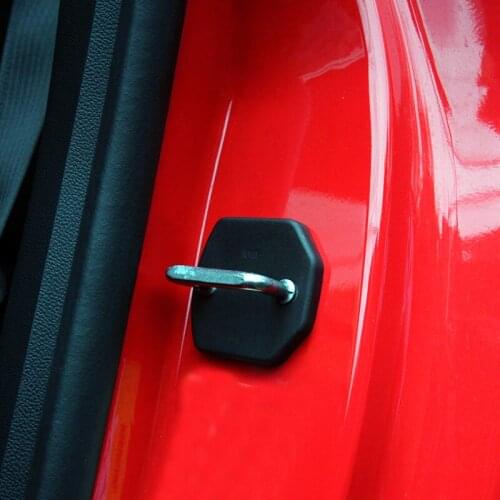 For Ford Mustang 2015 2016 2017 Plastic Interior Door Lock Buckle Cover/ Door Stop Rust Waterproof Cover Trim 2pcs Car Styling