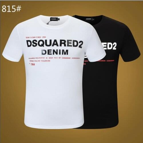 DSQUARED2- Men Women Pure Cotton T Shirt Letter Printed O Neck Short Sleeve Streetwear Hip Hop Authentic DSQ T-shirt 2021 815