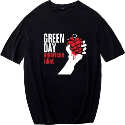 Punk band Green Day men t-shirt 100% cotton loose summer Tops Rock Hip Hop hipster casual tshirt streetwear men clothes harajuku
