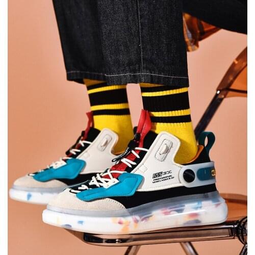 Flat Sneakers Breathable Casual Run Mens Shoes Trendy Antiskid Damping Sports Shoes Comfortable Adult Jogging Shoes Zapatillas