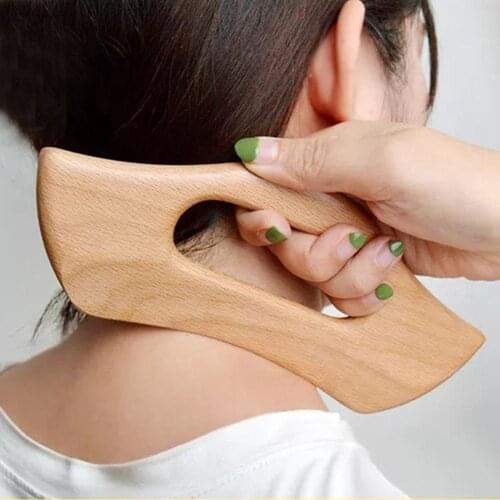 1pcs Natural Wooden Guasha Massage Scraper Pressure Therapy Acupoint Massager Body Health Care Handle Massage Supplies