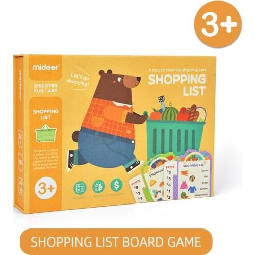 Mideer Children Educational Paper Shopping Simulation Supermarket Memory Operation 3Y+ Kids Cognitive Money GameList Toys