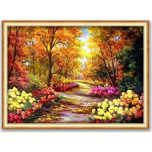 Nature DIY 11CT Cross Stitch Embroidery Kits Needlework Craft Set Cotton Thread Printed Canvas Home Decoration On Sale Hot Sell