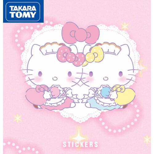 TAKARA TOMY Fashion Cute Cartoon Hello Kitty Scratch Block Waterproof Personalized Car Sticker Simple Car Decoration Car Sticker