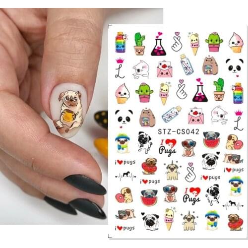 New Cartoon Nail Art Sticker Character Fruit Cake Ice Cream Image Animal Panda Leaf Flower Nail Decal Decorations Nail Stickers