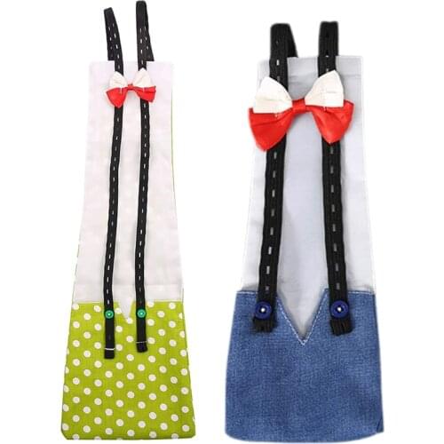 Adjustable Cloth Diaper Washable Reusable Cute Bowknot Nappy Costume for Pet Goose Duck Chicken Poultry