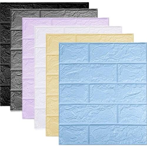 3d Wall Stickers Self-Adhesive Wallpaper Foam Board Living Room Bedroom House Decoration Bathroom Sticker Decoration