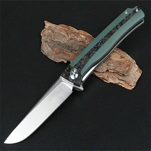 Wolf quick opening bearing folding knife D2 Sharp Blade (carbon fiber) G10 High Hardness Handle Hunting Camping Pocket EDC Tools