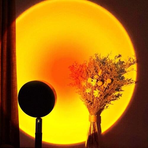 USB LED Rainbow Sunset Red Lamp Sun Projector Night Light Desk Lamp For Bedroom Bar Coffee Shop Wall Dcoration Lighting