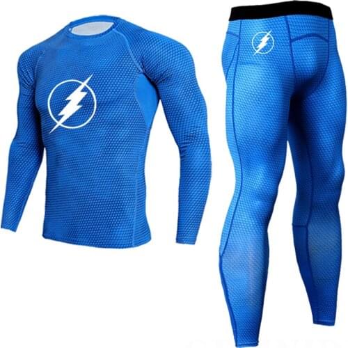 High Quality New Thermal Underwear Mens Outdoor Running Training Suit Compression Quick-Drying Long-Sleeved Shirt Trousers