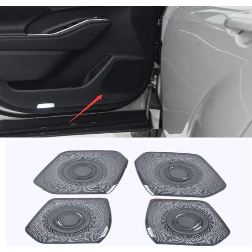 Stainless Steel Interior Audio Horn Speaker Sound Cover Trim Car Door Louder Speaker For Toyota Highlander 2022 2023
