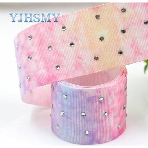 YJHSMY I-181106-167,5yards/lot,38mm Gradient white diamond Ribbons Thermal transfer Printed grosgrain,DIY wrapping materials
