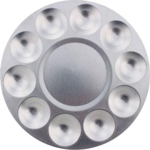 1Pcs 10 Well Round Artist Watercolours Paint Mixing Palette Tray aluminum