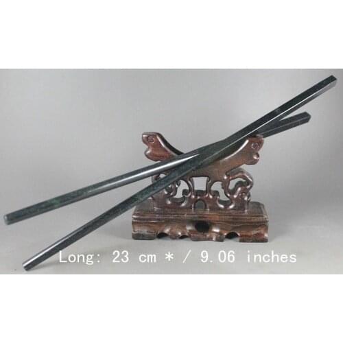 100% / natural color jade a pair of Chinese chopsticks 23 cm * / 9.06 inches
