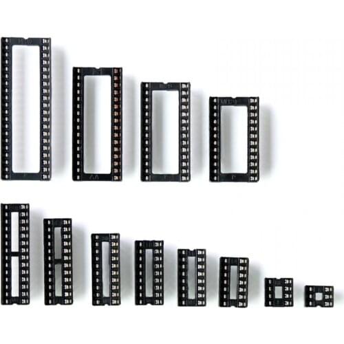 100PCS IC Sockets 2.54MM DIP6 DIP8 DIP14 DIP16 DIP18 DIP20 DIP28 DIP40 pins Connector DIP Socket 6 8 14 16 18 20 24 28 32 40 pin