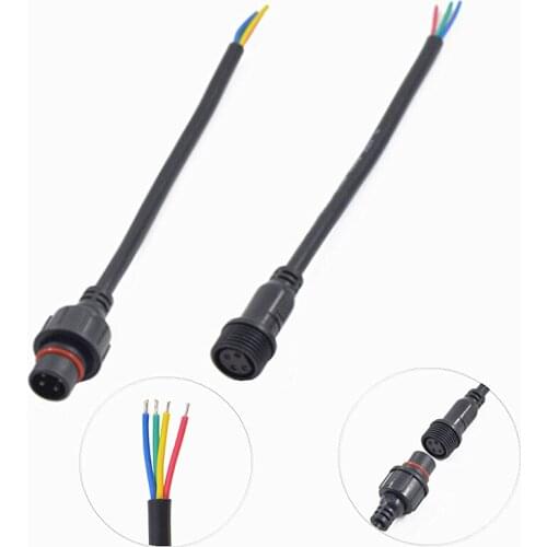2 pairs/lot Led quick waterproof male and female head 4 core waterproof connector 18AWG large waterproof connector