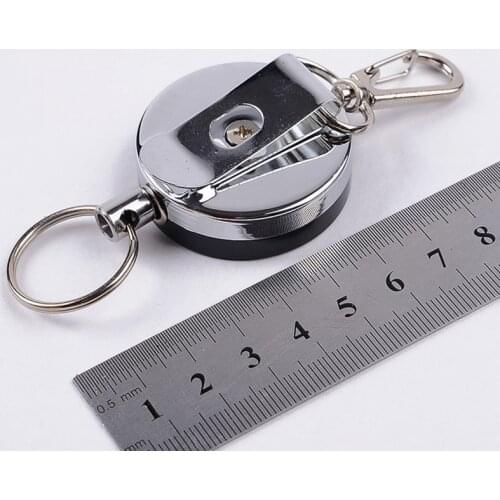 2Pcs Recoil Sporty Retractable Alarm Key Ring Resilience Steel Wire Rope Elastic Keychain Anti Lost Yoyo Ski Pass ID Card