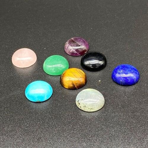 20pcs 16mm Turquoise Quartz Crystal Tiger eye Stone Round Cabochon CABs Back Flat for DIY Jewelry Making Necklaces Accessories