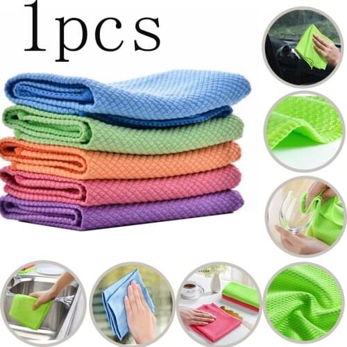 30*30 cm Microfiber Cleaning Towel Absorbable Glass Kitchen Cleaning Cloth Wipes Window Table Plate Car Towel Rag