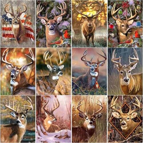 New 5D DIY Elk Diamond Painting Deer Diamond Embroidery Animal Cross Stitch Full Square Round Drill Craft Home Decor Manual Gift
