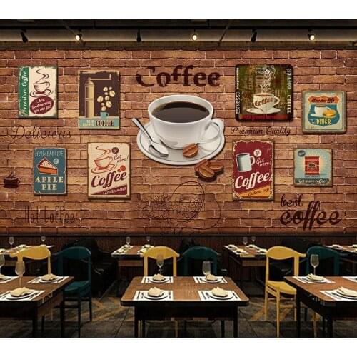 Bacaz 3d Bricks Wallpaper Mural for Coffee Cafe Restaurant TV Background 3D Wall Mural Wall paper Sticker