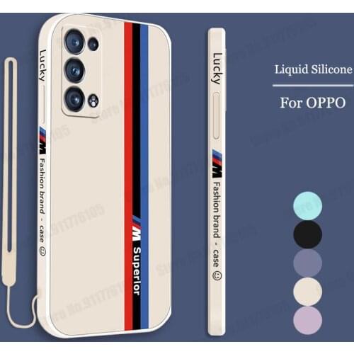 Candy Color Wriststrap Liquid Silicone Case for OPPO Reno 6 5 Pro Plus Find X3 Pro Soft Back Cover For Reno 5K 5Z 4 Lite A93 5G
