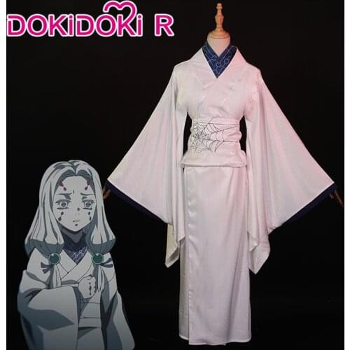 DokiDoki-R Demon Slayer: Kimetsu no Yaiba Cosplay Costume Sister of Rui Spider Demon Women Kimono Kimetsu no Yaiba Cosplay
