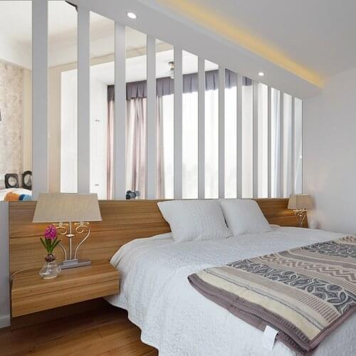 European popular 3 d rectangular mirror stereoscopic wall mirror the sitting room TV setting wall stickers Free Shipping