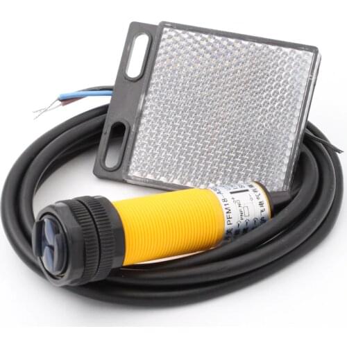 PFM18-C302NA Photoelectric switch Mirror reflection Feedback reflection sensor switch NPN normal open 3M 10-30Vdc