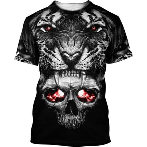 New pattern Reaper Skull Angel And Demon 3D mens and womens full print T-shirt fashion leisure beach Street hip hop T-shirt