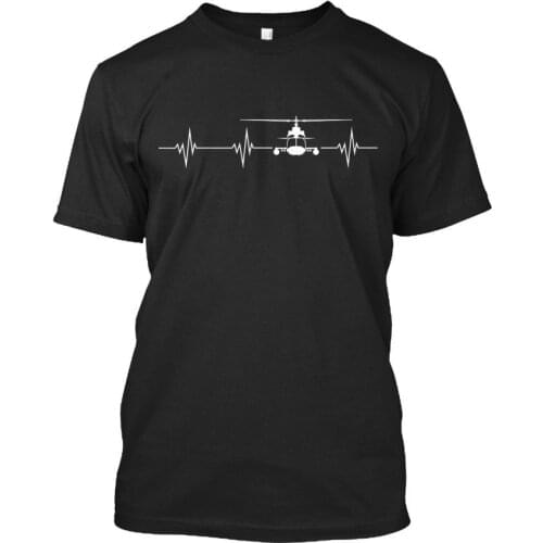 Men Hip Hop Men T-Shirt Casual Fitness Funny O-Neck T Shirt Helicopter Heartbeat Standard Unisex T-Shirt brand Clothing