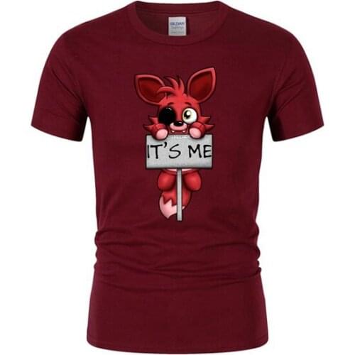 Its me Kawaii FNAF Plush Foxy Men T Shirt Girl T-Shirt O-Neck tshirt Man Children kids Women Clothing Mens Teenage Boy T Shirt
