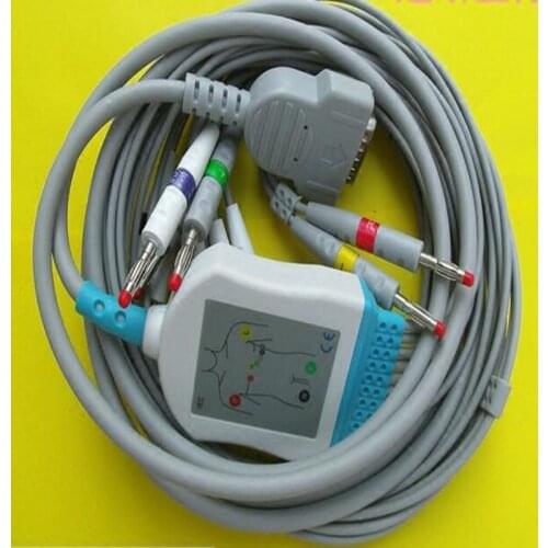 Compatible for GE Marquette MAC400, MAC500, MAC1000, ECG EKG Cable with leadwires 10 leads Medical EKG Cable 4.0 Banana End IEC