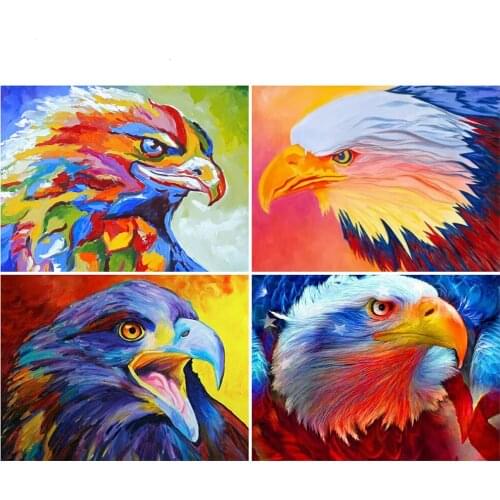 KAMY YI Animal Eagle Oil Painting Style Diamond Painting Cross Stitch Full Diamond 5D Diy Embroidered Mosaic Art Home Decoration