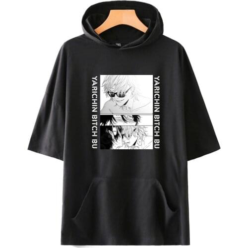 Kawaii Tees Yarichin B Club Shirt Hoodie Women Men Summer 2021 Fashion Trend Short Sleeve Classic Clothes Anime Summer Fashion