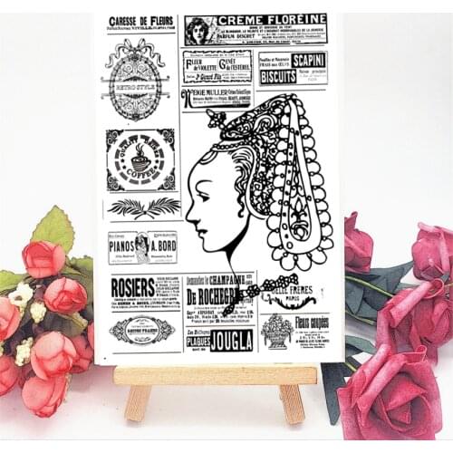 11x16CM classical literature lady Transparent Seal Clear Stamps Silicone Seal Roller Stamps DIY Scrapbook Album Card Production
