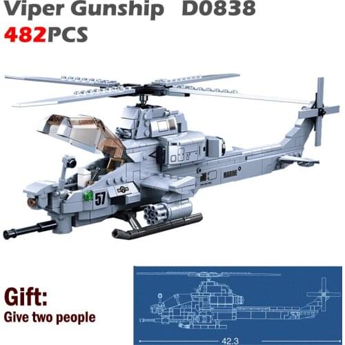 Sluban WW2 B0838 Viper Gunship Fighter Assembled Building Blocks Classic Model Boy Gift