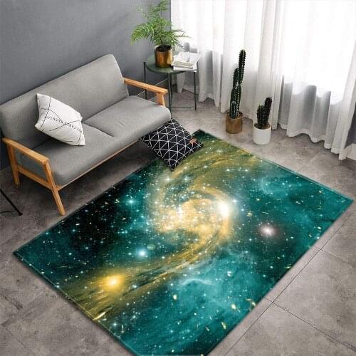 Galaxy Space Stars Pattern Carpets for Living Room Bedroom Area Rugs Kids Room Play Crawl Mat Soft Flannel Child Game Big Carpet